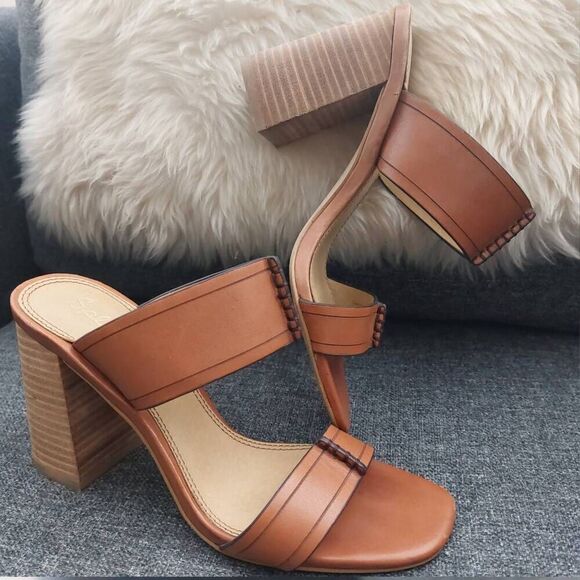 SPLENDID Tacy Double Strap Leather Stacked Block 3.25" Heel Size 7 - Picture 10 of 11